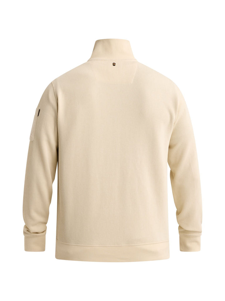 Half zip collar flat knit look, Bone White 7013 Bild 2