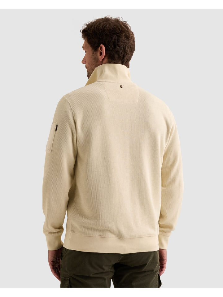Half zip collar flat knit look, Bone White 7013 Bild 4
