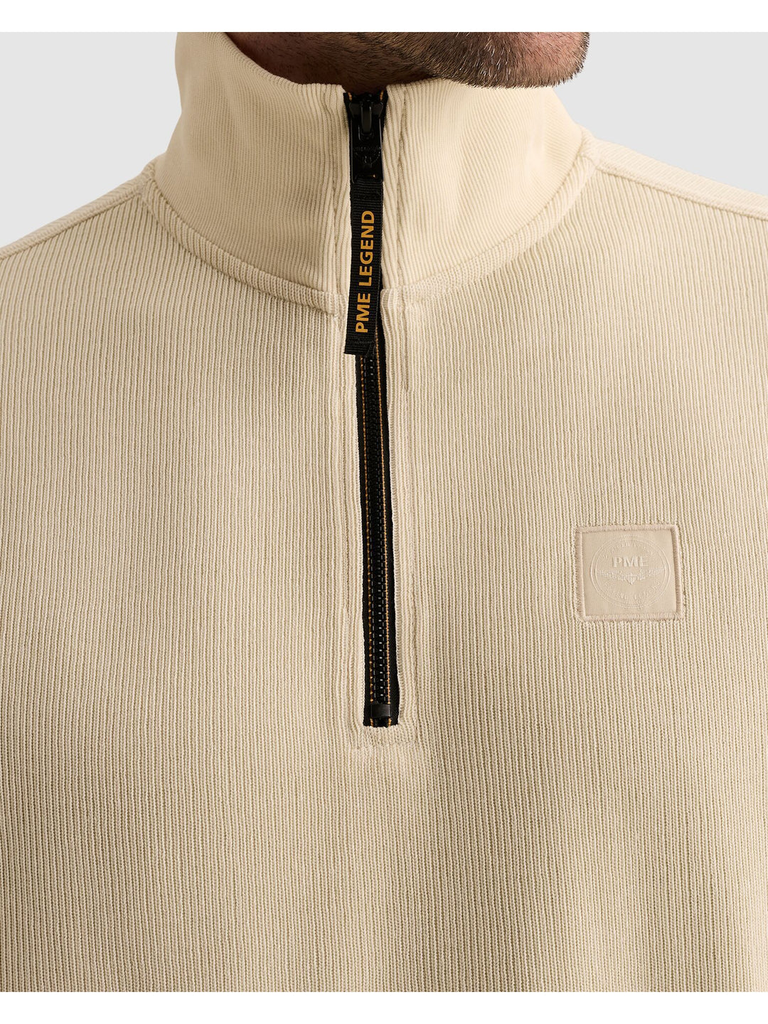 Half zip collar flat knit look, Bone White 7013 Bild 6