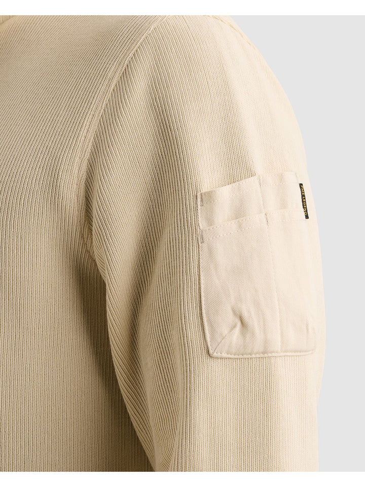 Half zip collar flat knit look, Bone White 7013 Bild 7