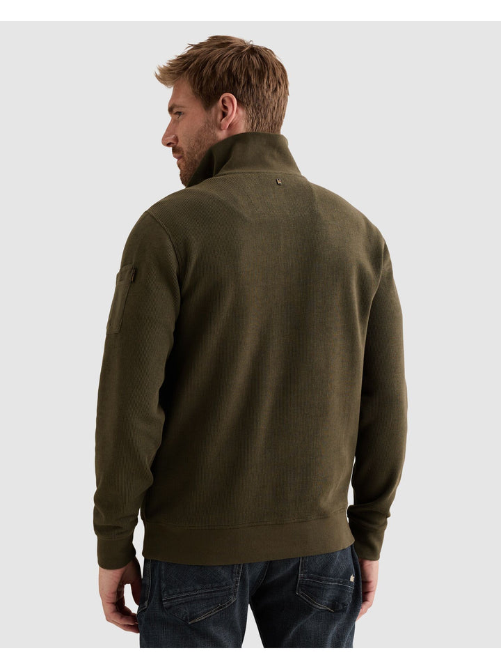 Half zip collar flat knit look, Beluga 8039 Bild 4