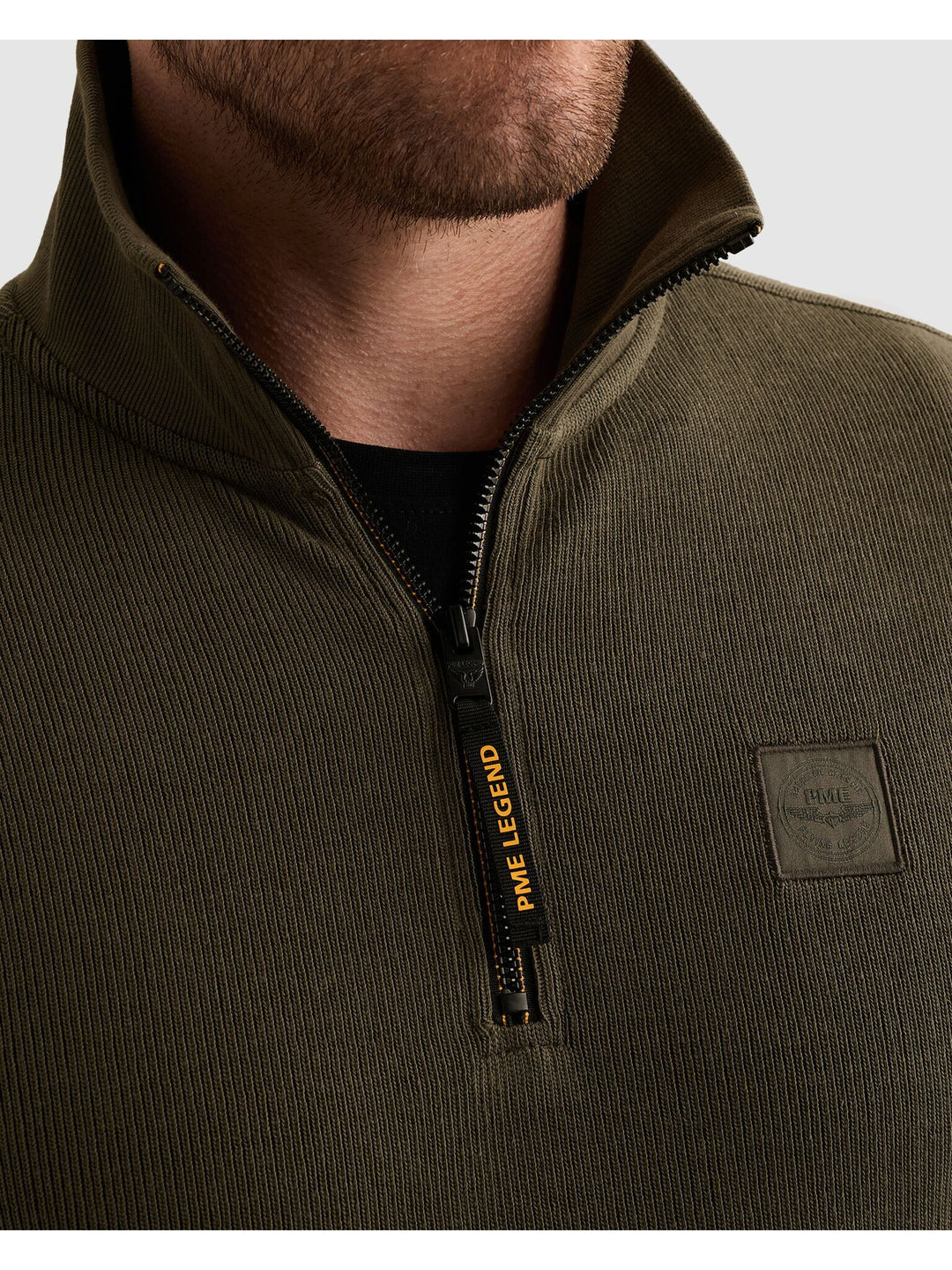 Half zip collar flat knit look, Beluga 8039 Bild 6