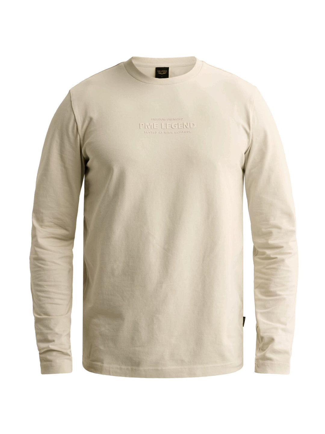 Long sleeve r-neck cotton elastane, Bone White 7013 Bild 1