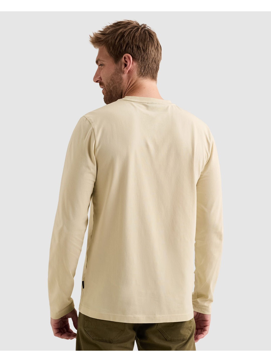 Long sleeve r-neck cotton elastane, Bone White 7013 Bild 4