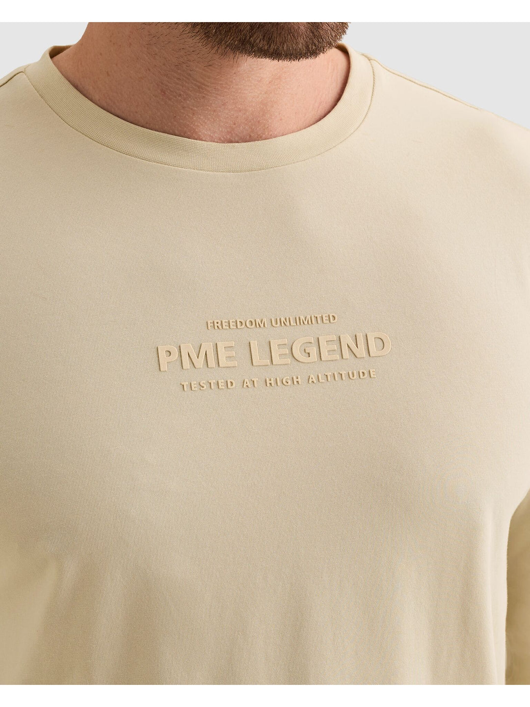 Long sleeve r-neck cotton elastane, Bone White 7013 Bild 6