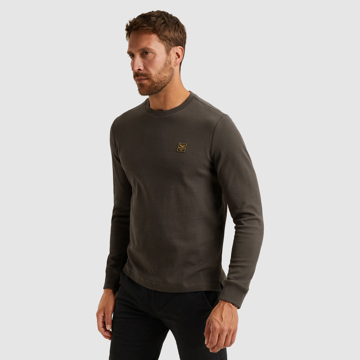 Long sleeve r-neck mesh interlock, Dark Grey 9703 Bild 4
