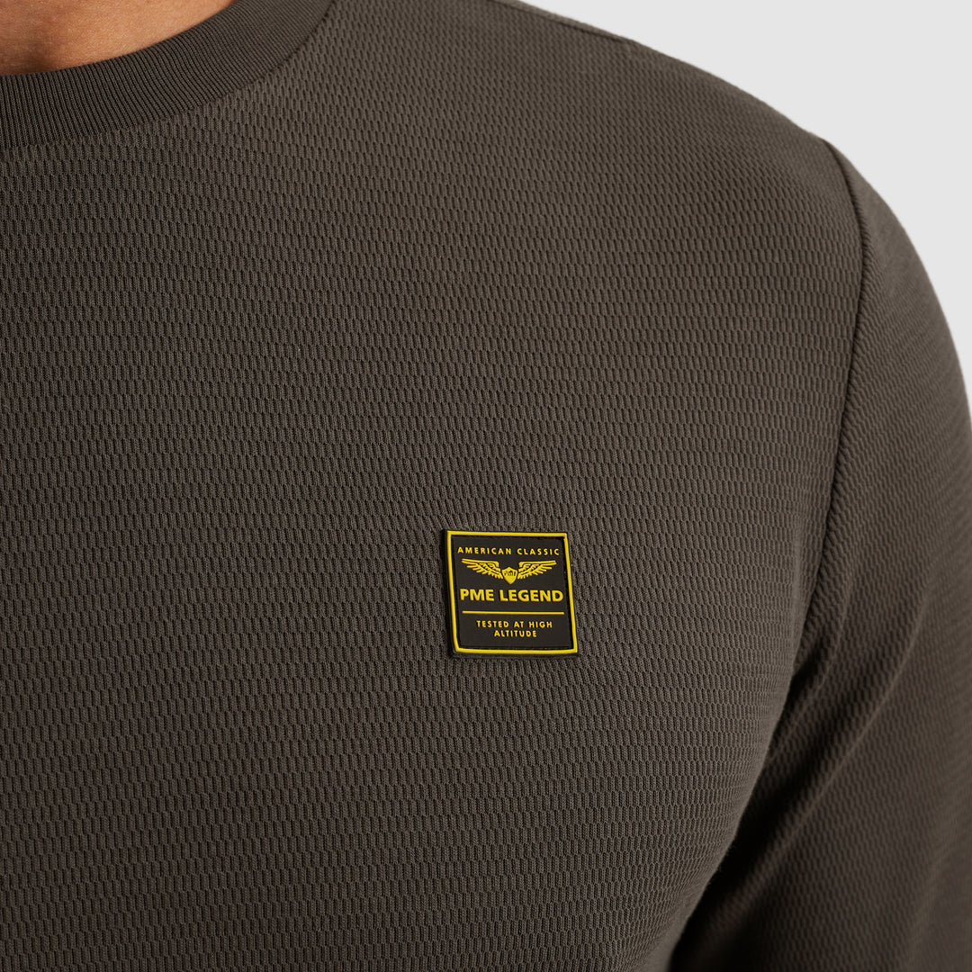 Long sleeve r-neck mesh interlock, Dark Grey 9703 Bild 6