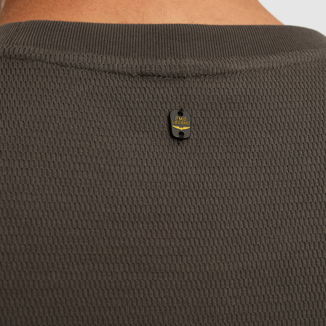 Long sleeve r-neck mesh interlock, Dark Grey 9703 Bild 7