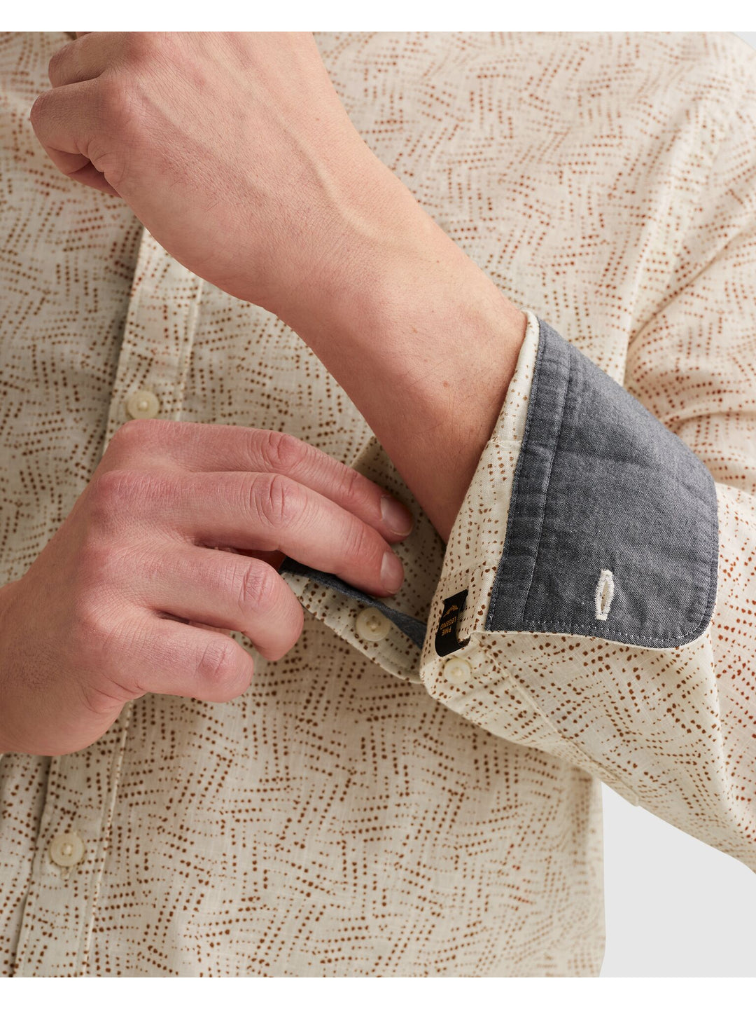 LONG SLEEVE SHIRT Aop On Ctn Slub, Bone White 7013 Bild 7