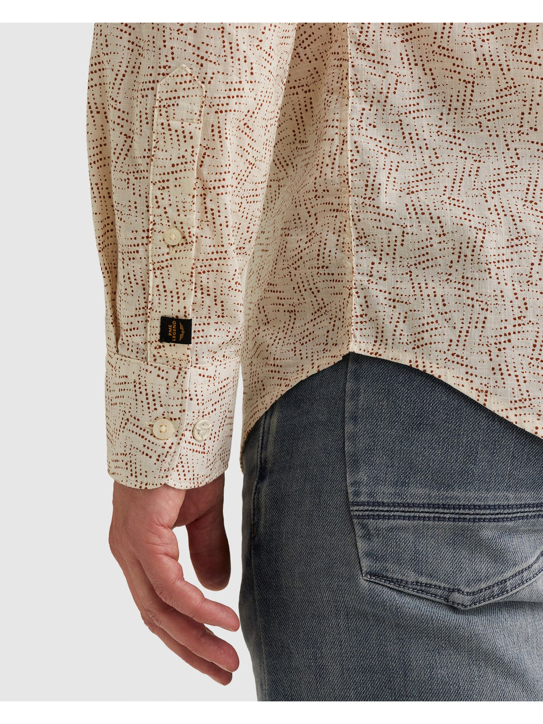 LONG SLEEVE SHIRT Aop On Ctn Slub, Bone White 7013 Bild 8
