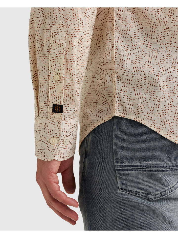 LONG SLEEVE SHIRT Aop On Ctn Slub, Bone White 7013 Bild 8