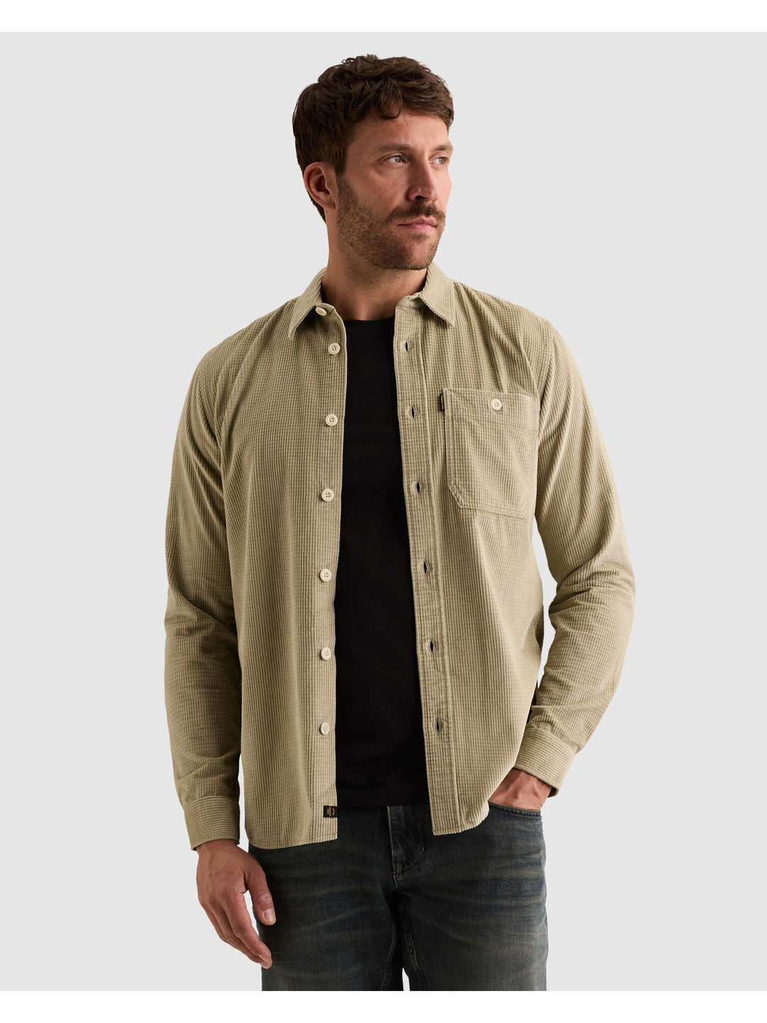 Long sleeve shirt Dobby Corduroy, Abbey Stone 6412 Bild 3