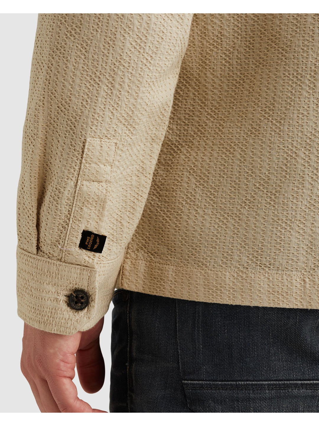 LONG SLEEVE SHIRT Dobby Structure, Bone White 7013 Bild 7