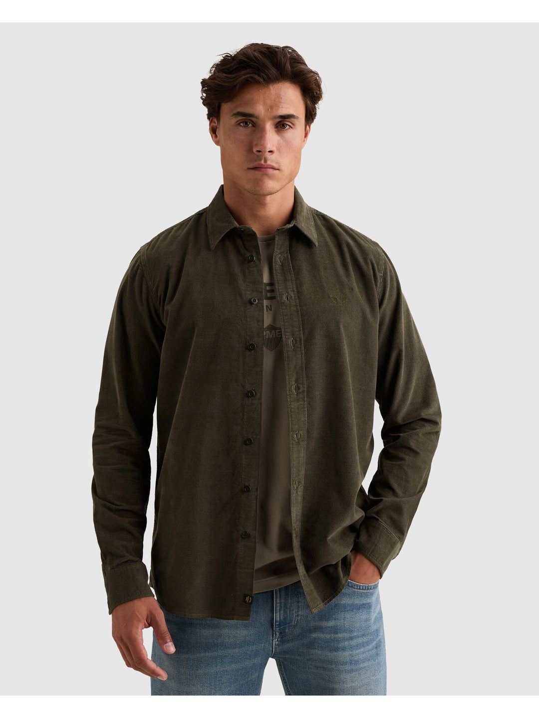 Long sleeve shirt Fine Corduroy, Beluga 8039 Bild 3