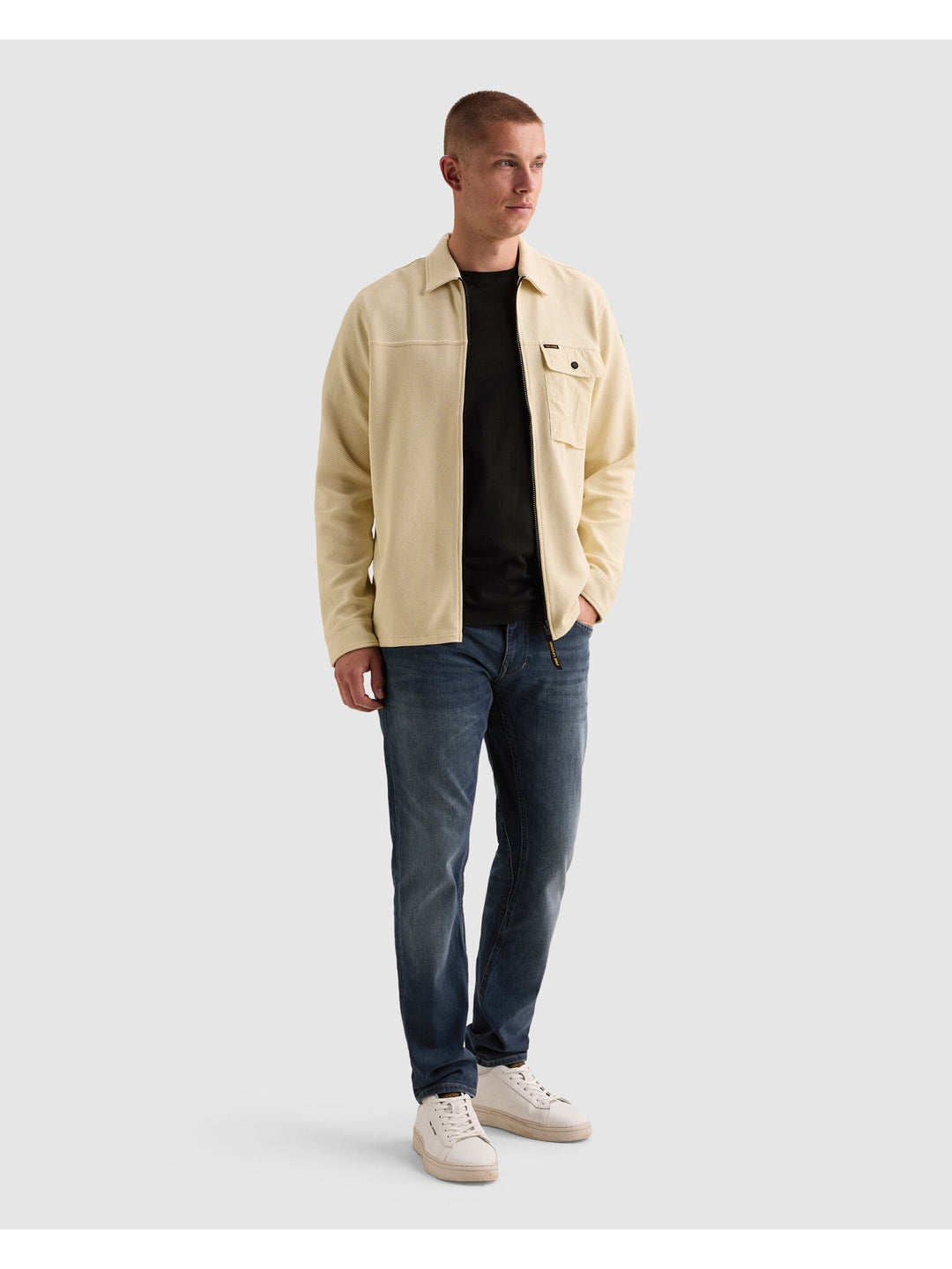 Long sleeve shirt Jersey Waffle, Bone White 7013 Bild 5