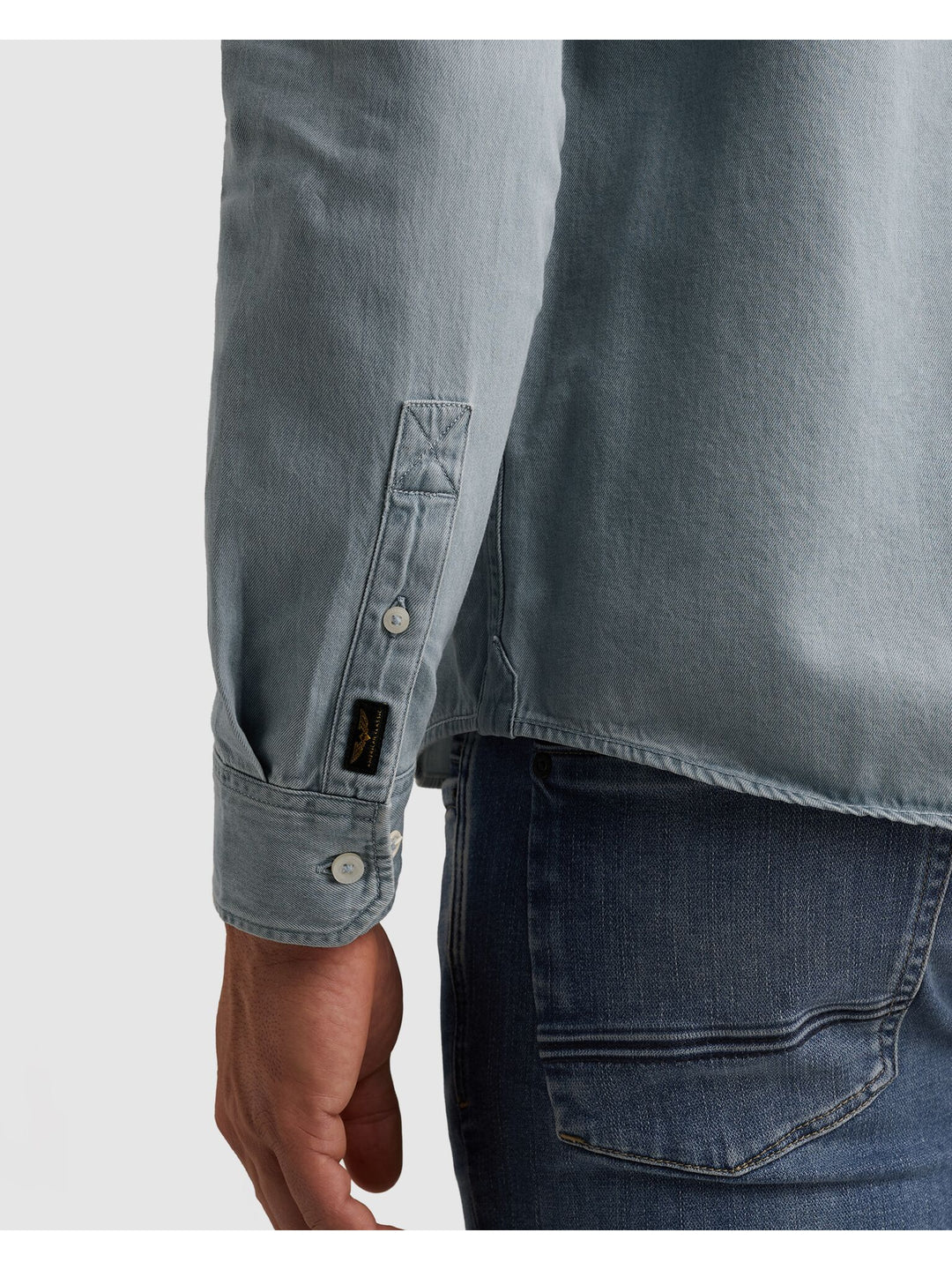 LONG SLEEVE SHIRT Light Weight Ble, Bleach Denim BLD Bild 7