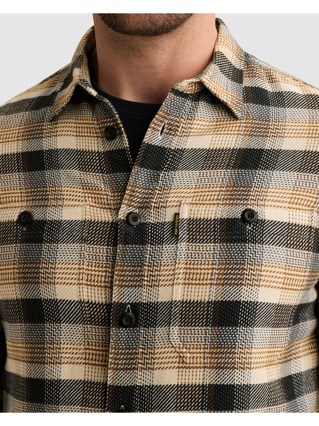Long sleeve shirt yarn dye check, Golden Brown 8187 Bild 7