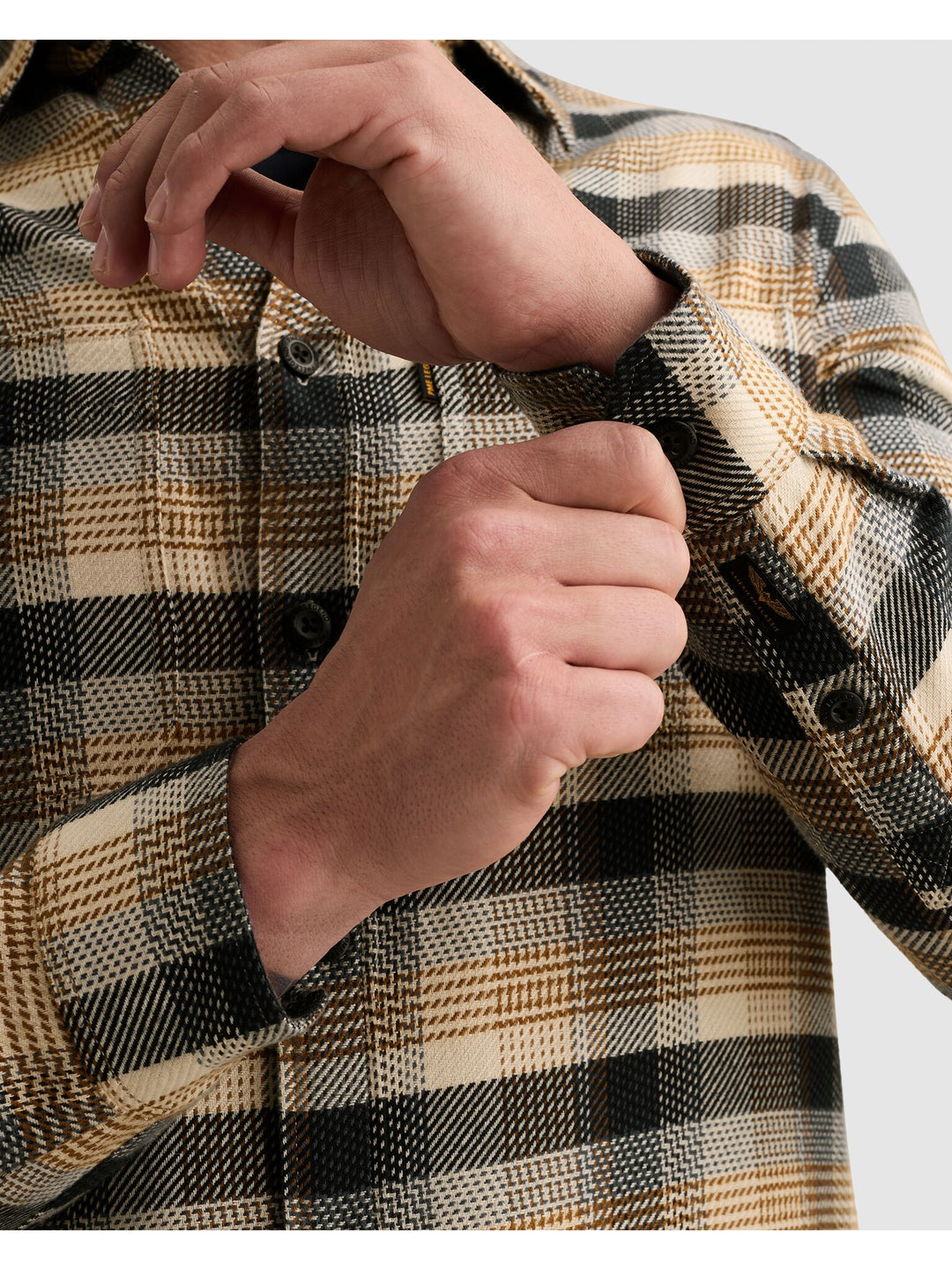 Long sleeve shirt yarn dye check, Golden Brown 8187 Bild 8