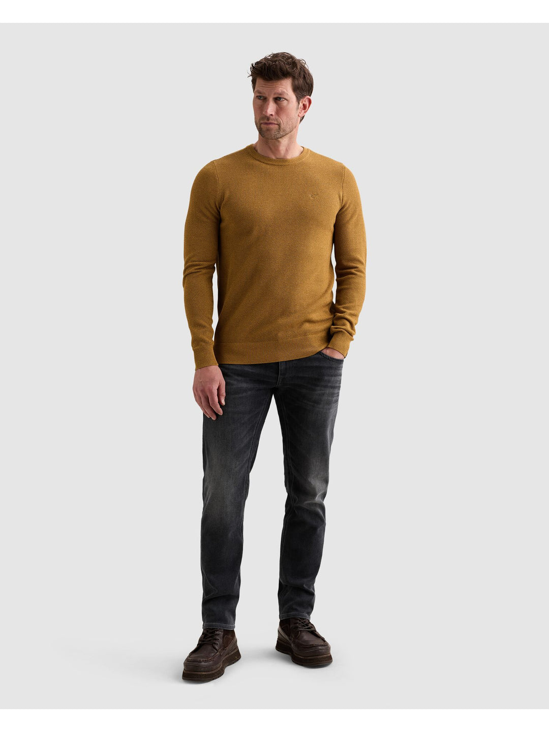 R-neck cotton modal, Golden Brown 8187 Bild 5