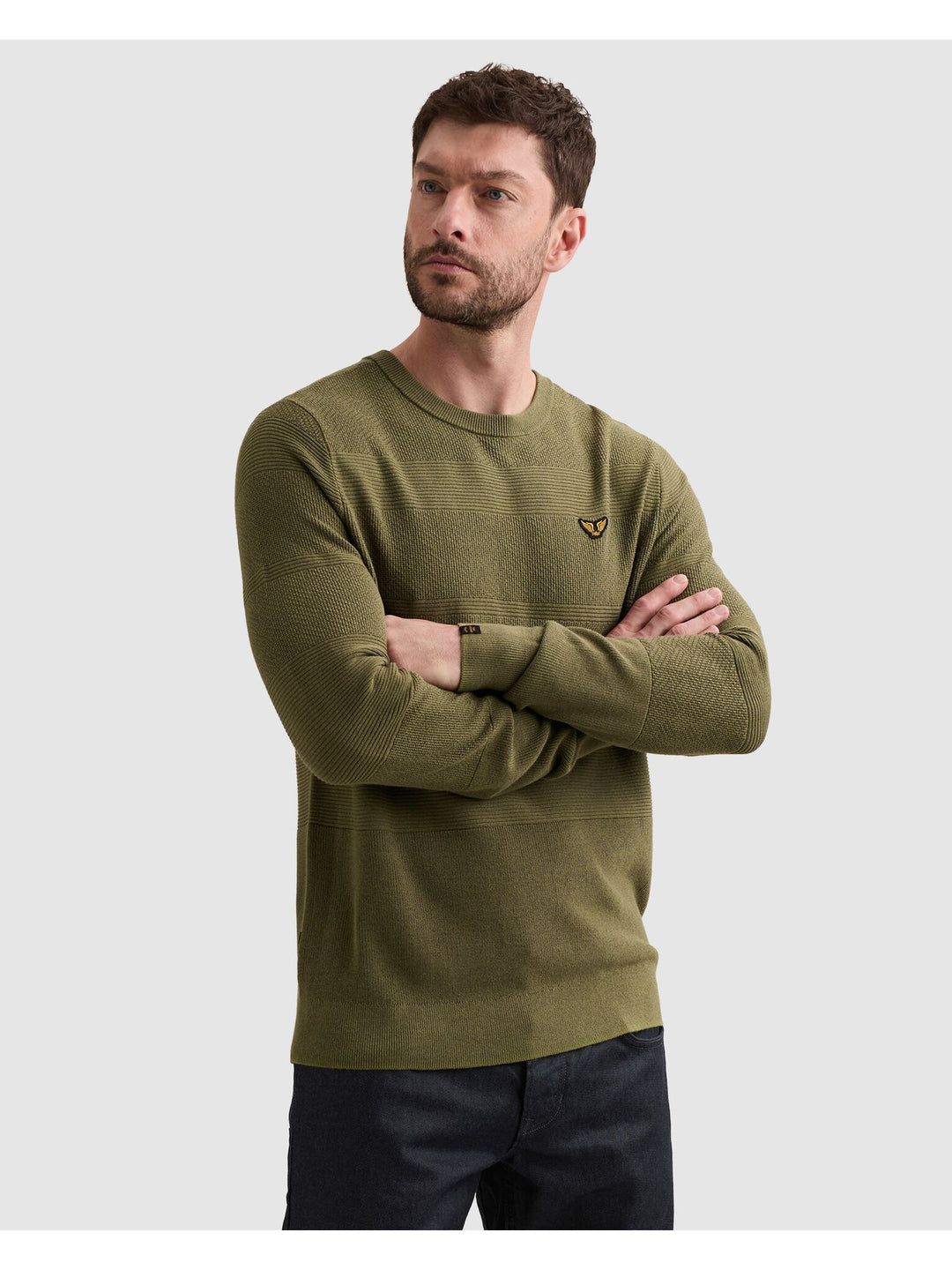 R-neck cotton modal structure, Loden Green 6380 Bild 9