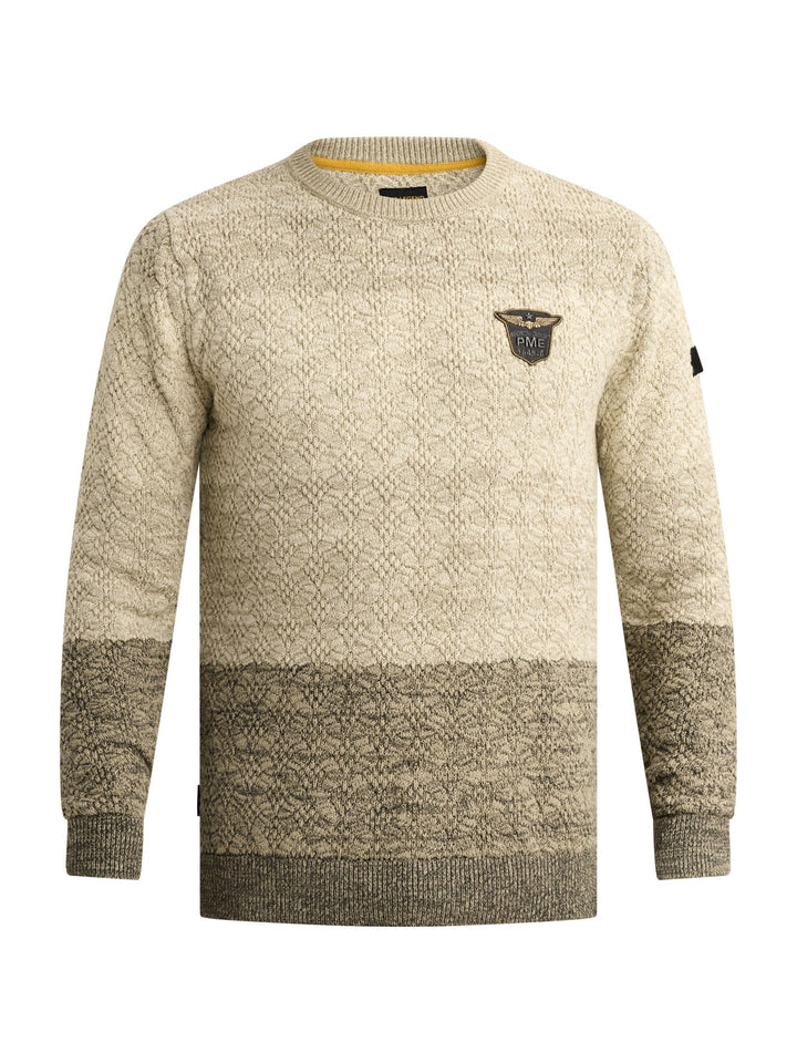 R-neck gradient knit, Bone White 7013 Bild 1