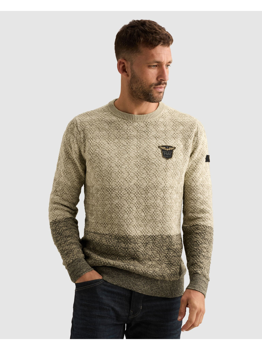 R-neck gradient knit, Bone White 7013 Bild 3
