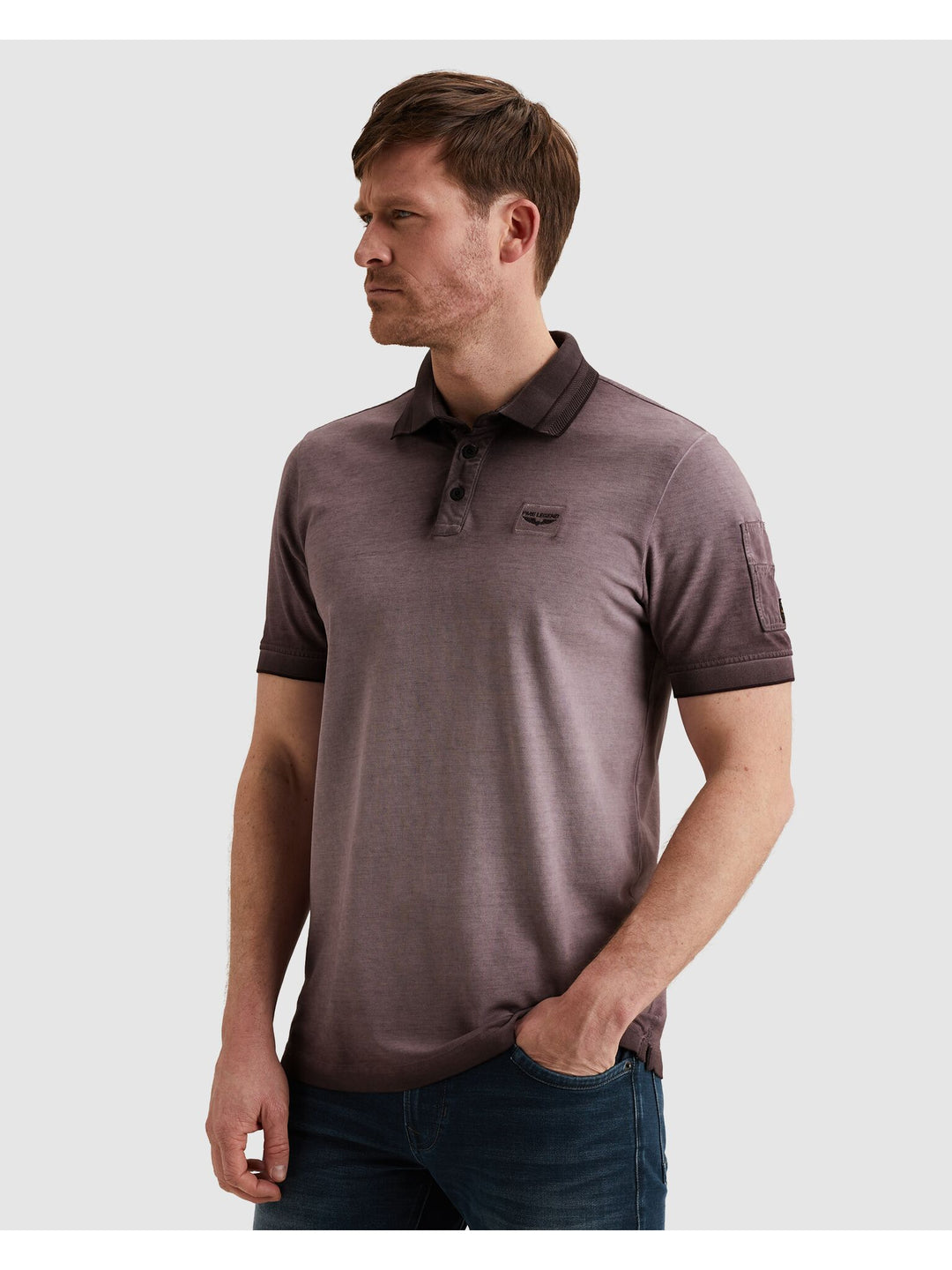 Short sleeve polo cold dye pique, Moonscape 4323 Bild 3