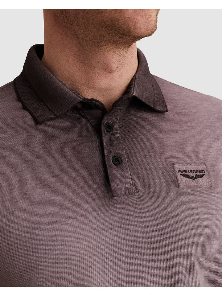 Short sleeve polo cold dye pique, Moonscape 4323 Bild 5