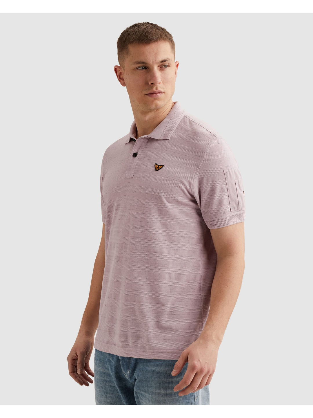 Short sleeve polo injected popcorn, Lavender Frost 4203 Bild 4