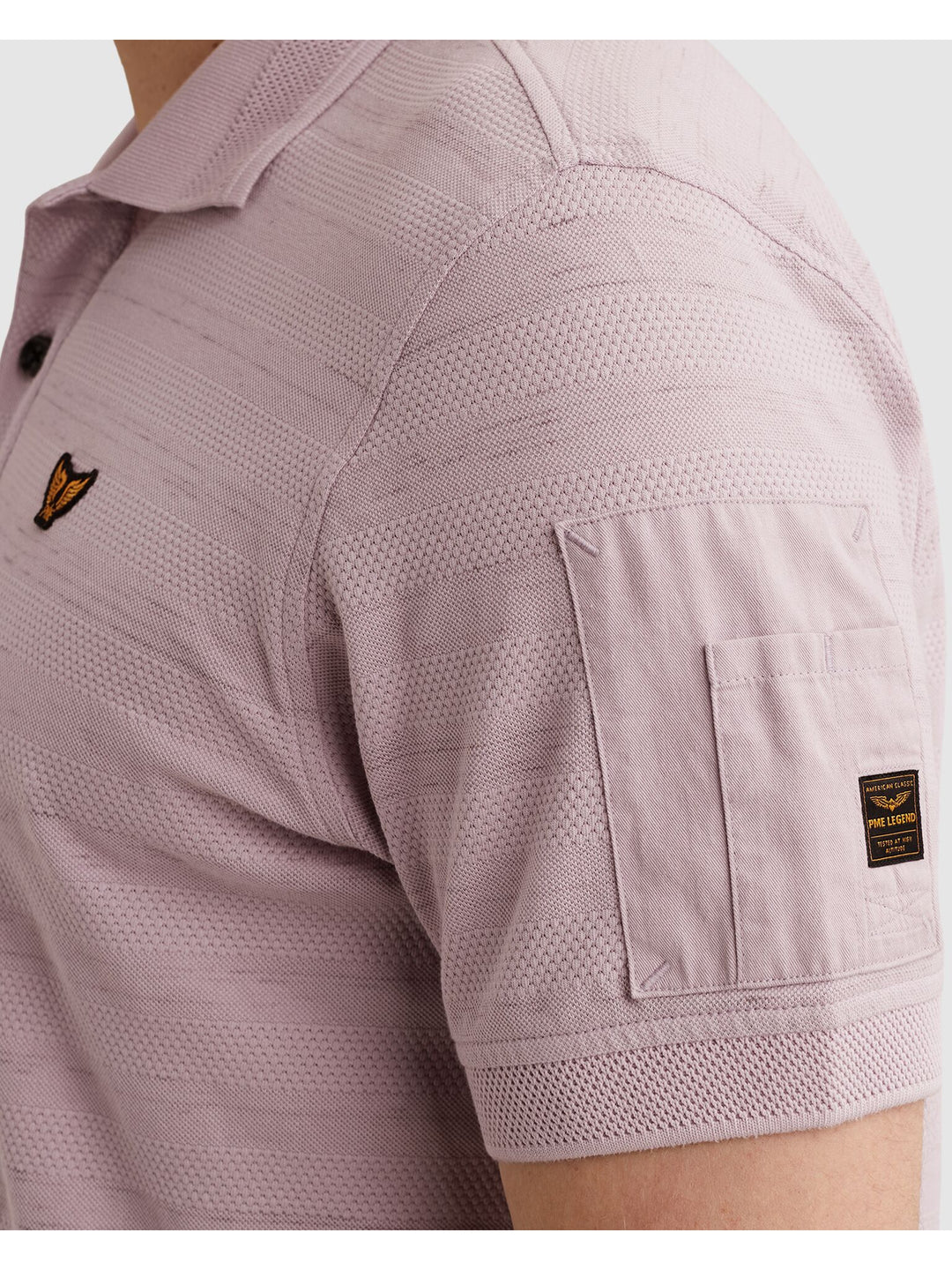 Short sleeve polo injected popcorn, Lavender Frost 4203 Bild 7