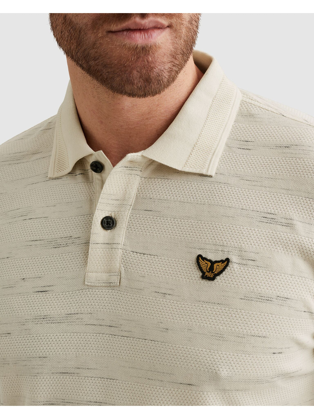 Short sleeve polo injected popcorn, Bone White 7013 Bild 5