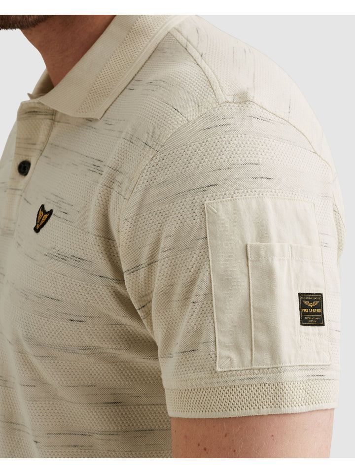 Short sleeve polo injected popcorn, Bone White 7013 Bild 6