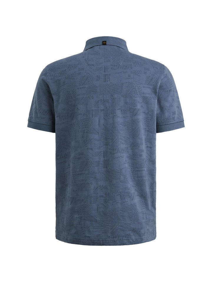 Short sleeve polo jacquard jersey, Bijou Blue 5052 Bild 2