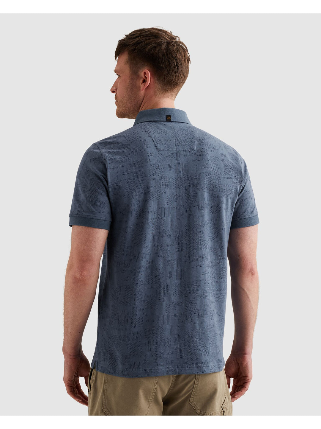 Short sleeve polo jacquard jersey, Bijou Blue 5052 Bild 4