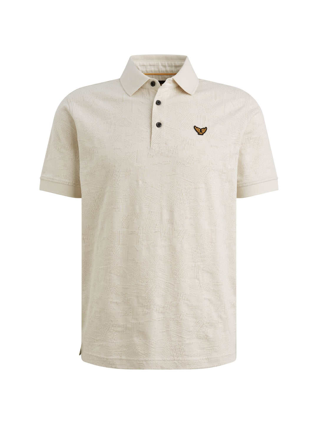 Short sleeve polo jacquard jersey, Bone White 7013 Bild 1