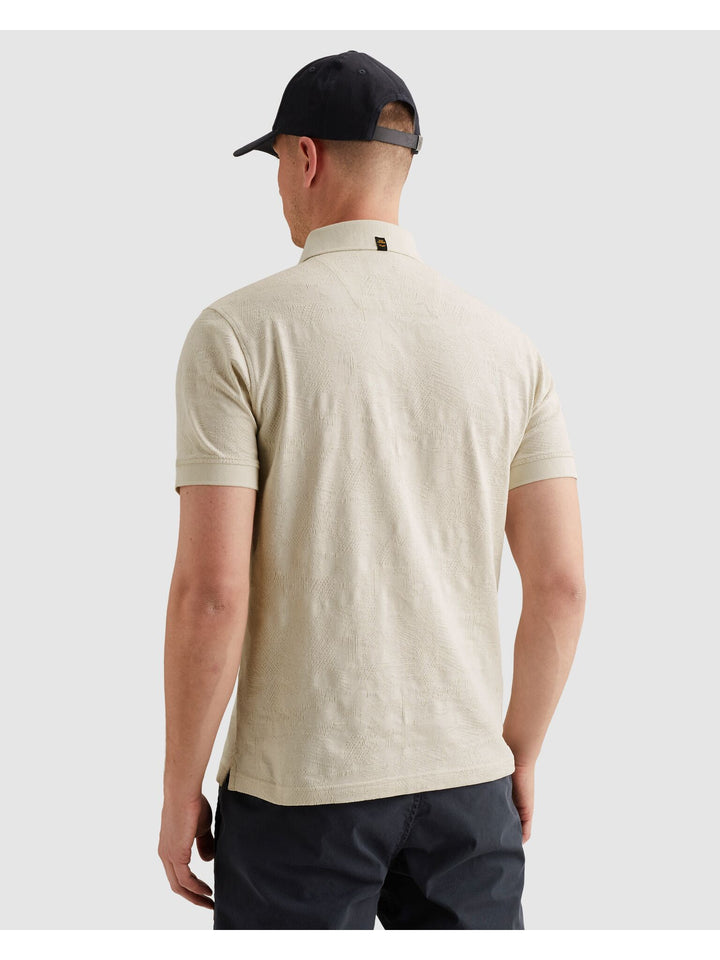 Short sleeve polo jacquard jersey, Bone White 7013 Bild 5