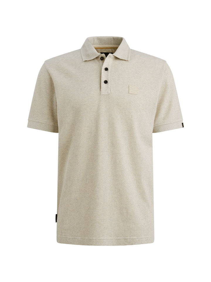 Short sleeve polo popcorn jersey, Bone White 7013 Bild 1