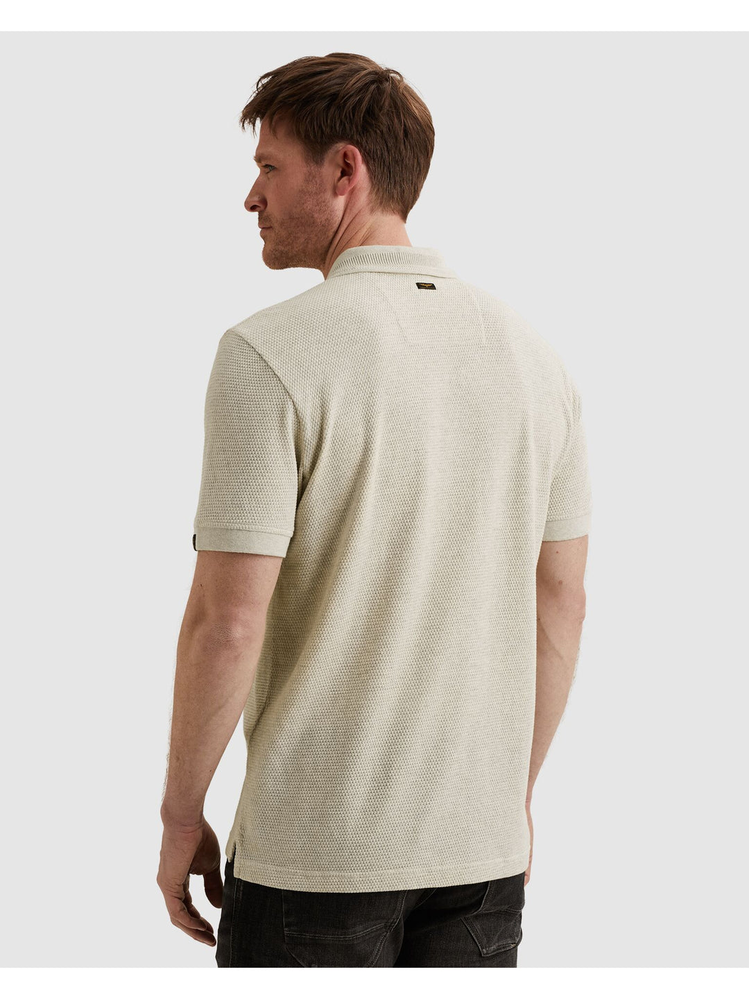 Short sleeve polo popcorn jersey, Bone White 7013 Bild 4