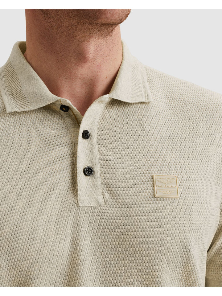 Short sleeve polo popcorn jersey, Bone White 7013 Bild 5