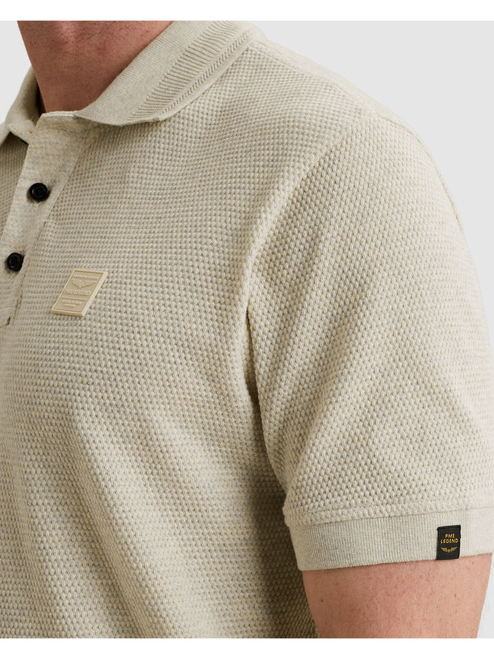 Short sleeve polo popcorn jersey, Bone White 7013 Bild 6