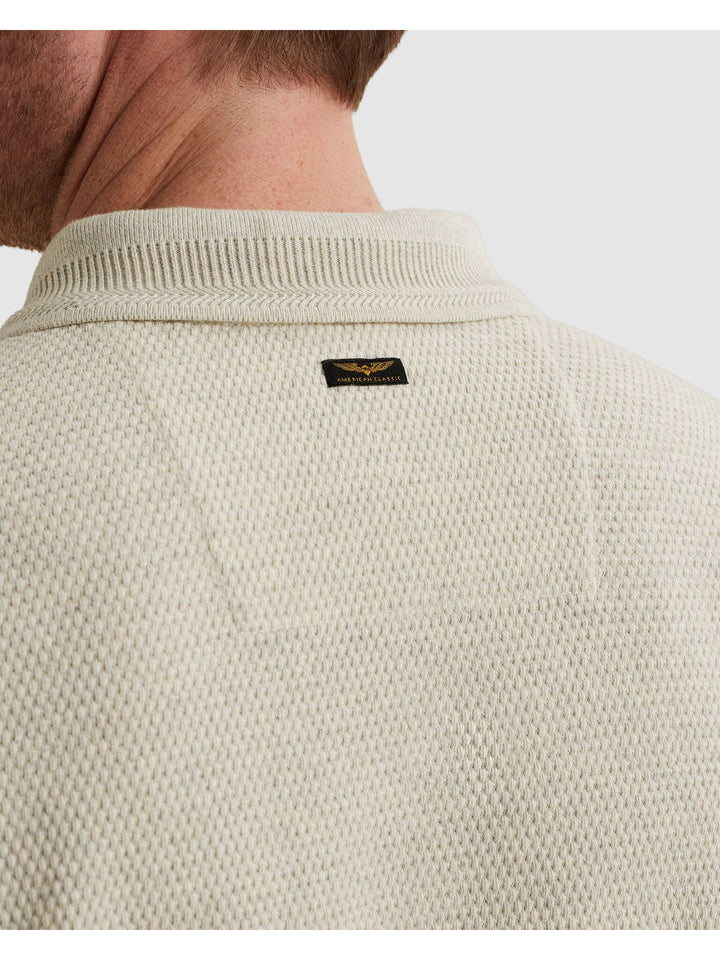 Short sleeve polo popcorn jersey, Bone White 7013 Bild 7