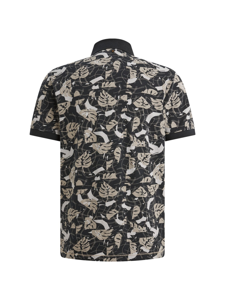 Short sleeve polo printed fine piq, Carbon 5282 Bild 2