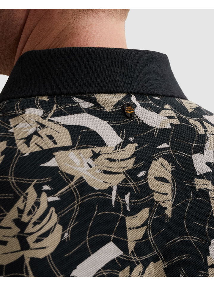 Short sleeve polo printed fine piq, Carbon 5282 Bild 6