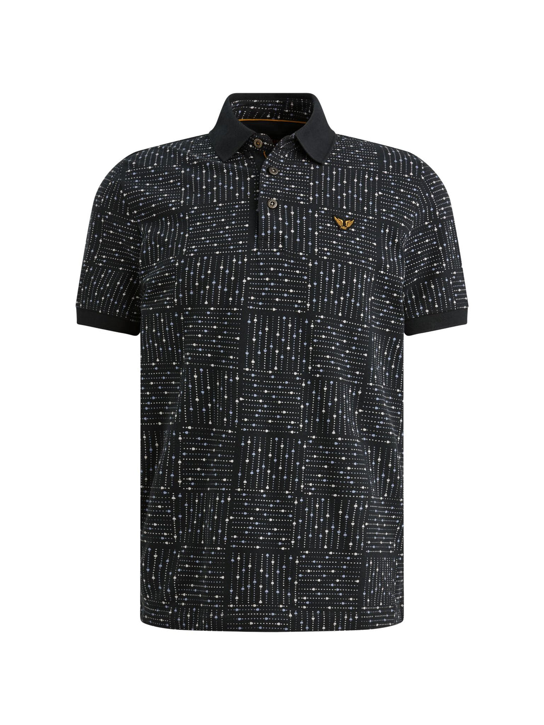 Short sleeve polo printed fine piq, Carbon 5282 Bild 1