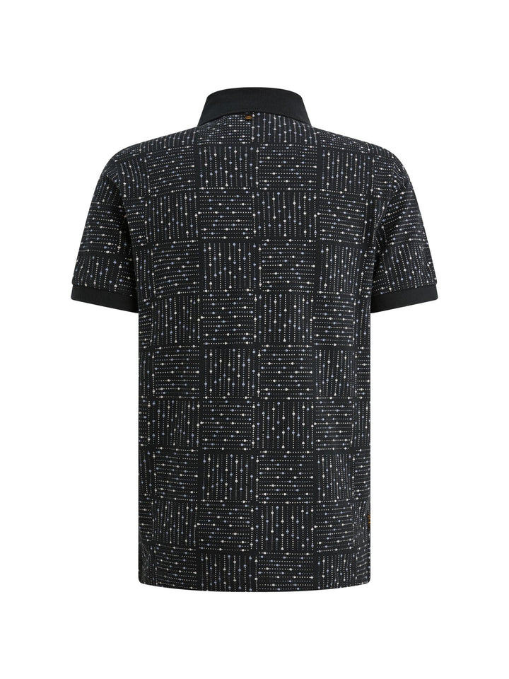 Short sleeve polo printed fine piq, Carbon 5282 Bild 2