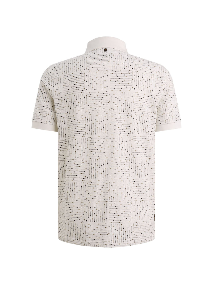 Short sleeve polo printed fine piq, Egret 7001 Bild 2