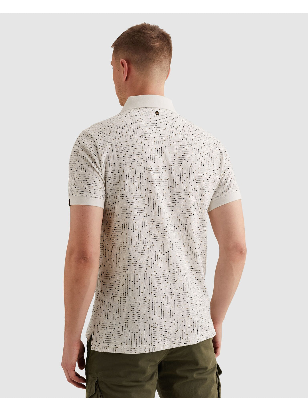 Short sleeve polo printed fine piq, Egret 7001 Bild 4
