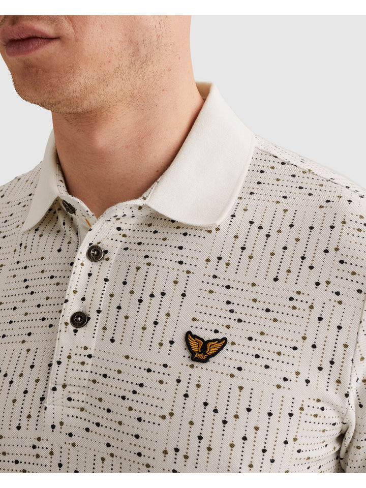Short sleeve polo printed fine piq, Egret 7001 Bild 5