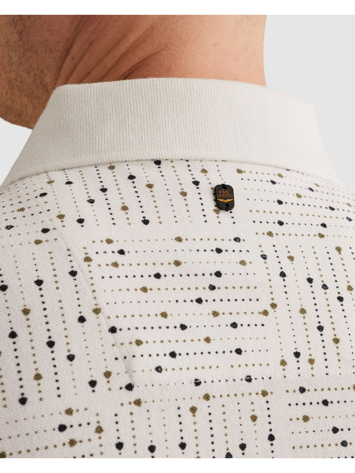 Short sleeve polo printed fine piq, Egret 7001 Bild 6