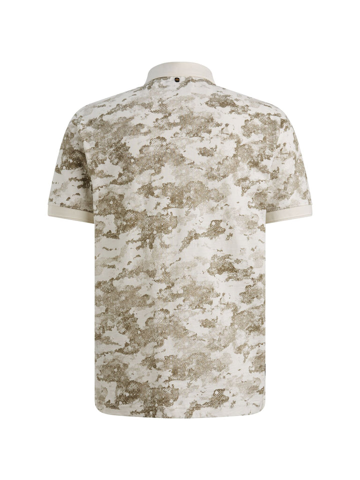 Short sleeve polo printed slub jer, Egret 7001 Bild 2